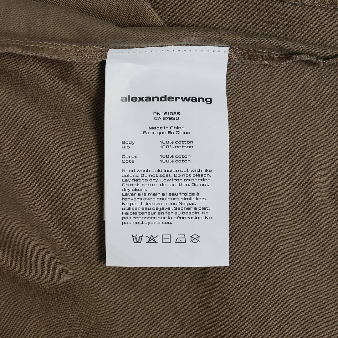 Club21 - Alexander Wang - Essential Jersey Short Sleeve Tee With Puff Logo - TEES - Light Brown