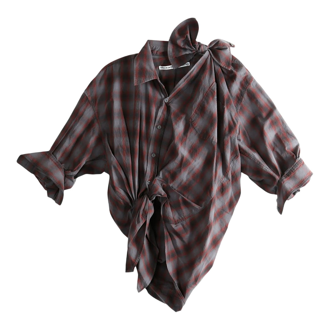 Club21 - Alexander Wang - Knotted Button Down Shirt - SHIRTS - Navy