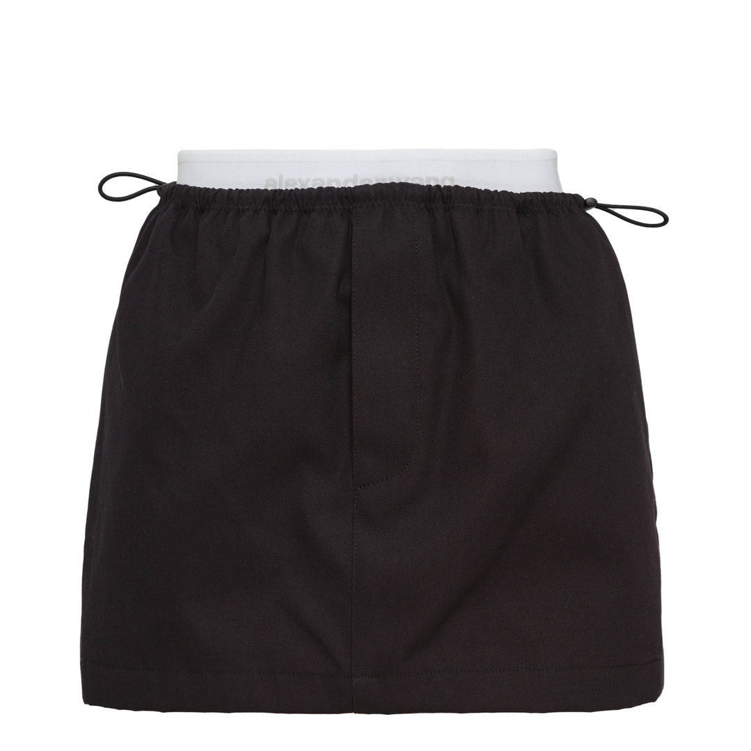 Mid-Rise Mini Logo Elastic Skirt