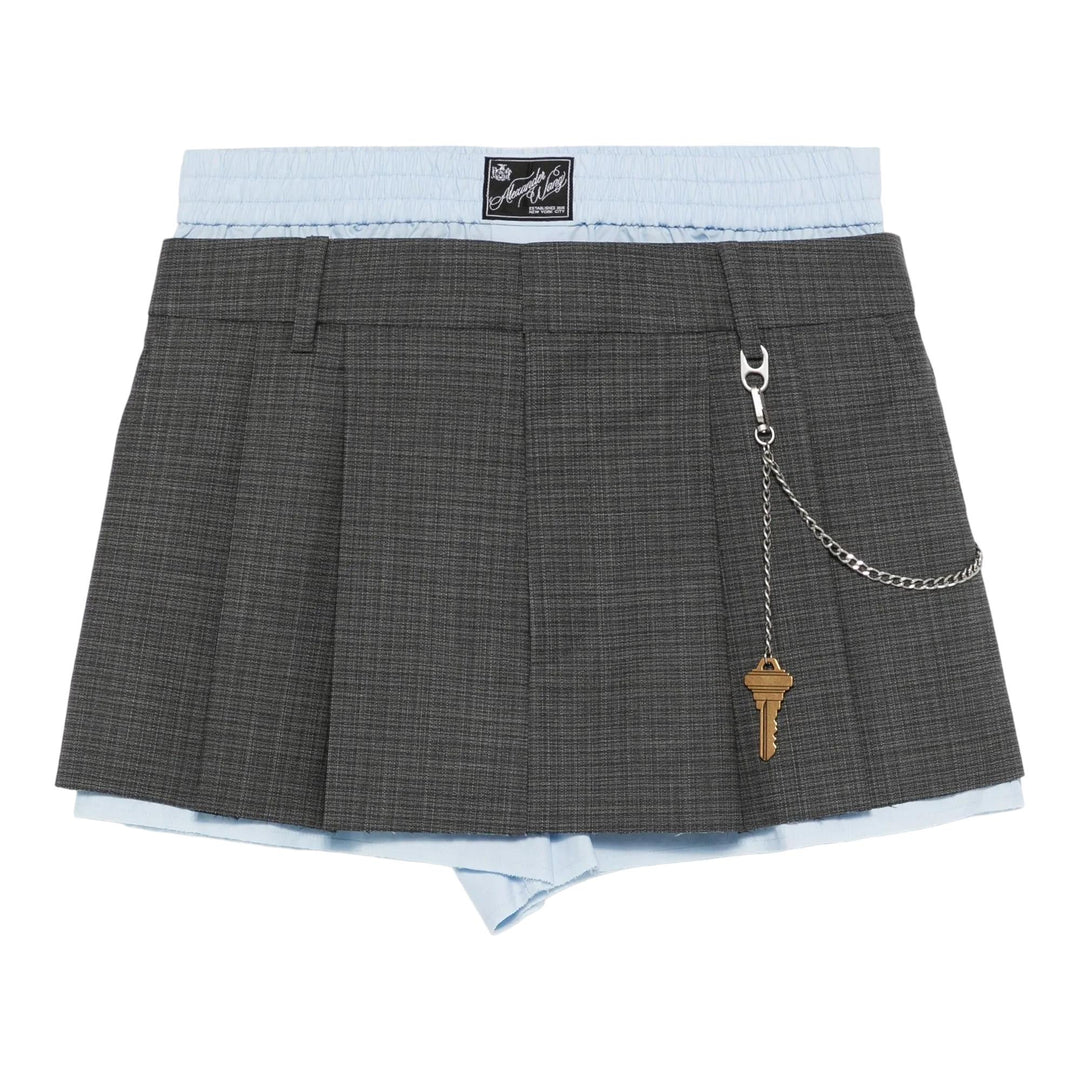 Club21 - Alexander Wang - Pre-Styled Pleated Skort With Chain Detail - SKIRTS - Grey