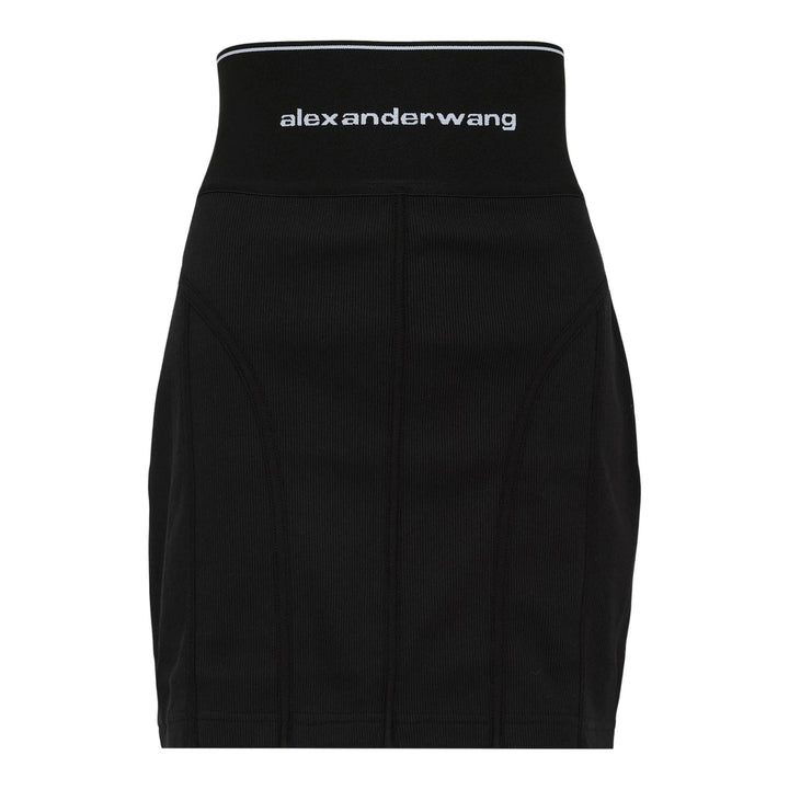 Club21 - Alexander Wang - Ribbed High Waisted Skirt - SKIRTS - Black