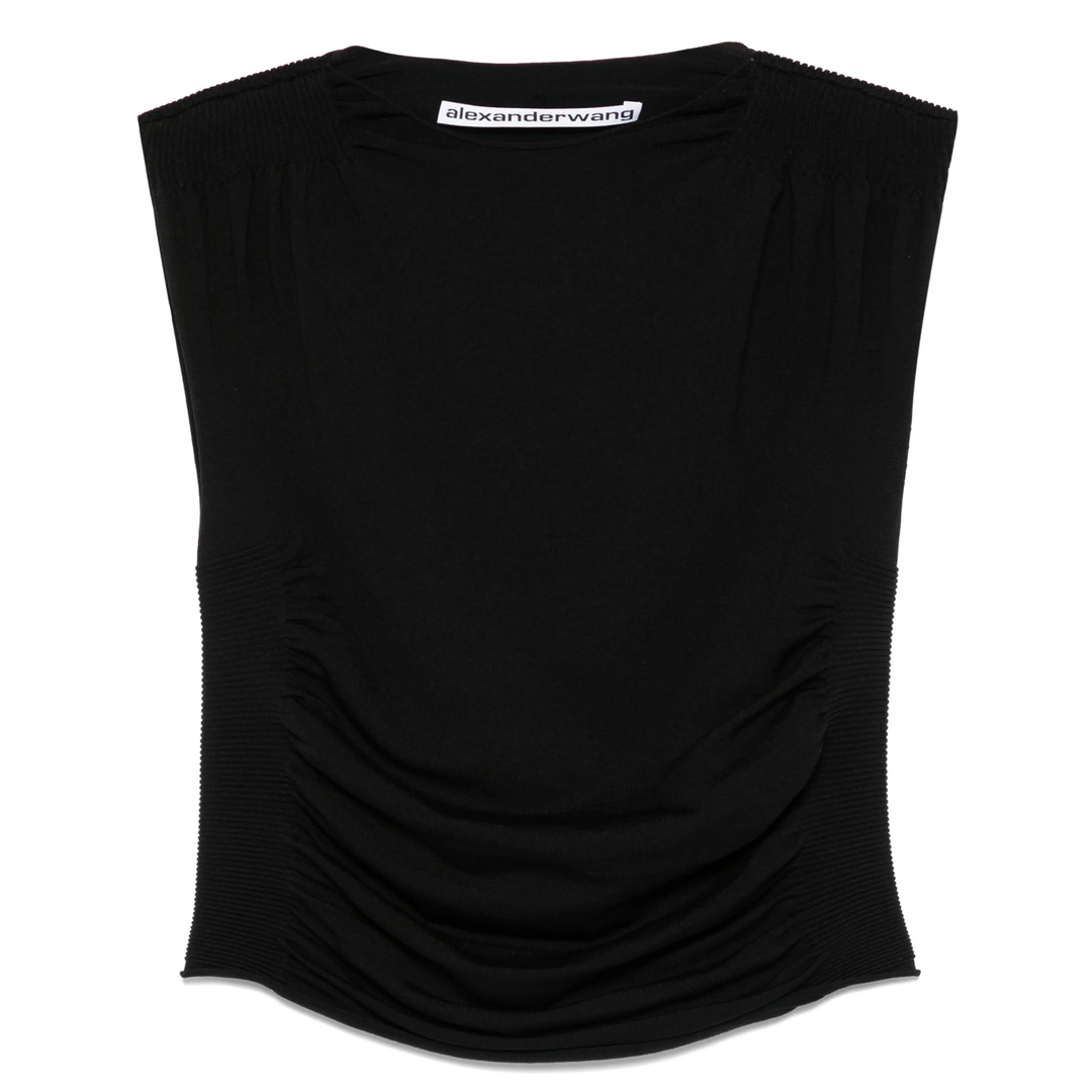 Alexander_Wang_Ruched_Tank_Black