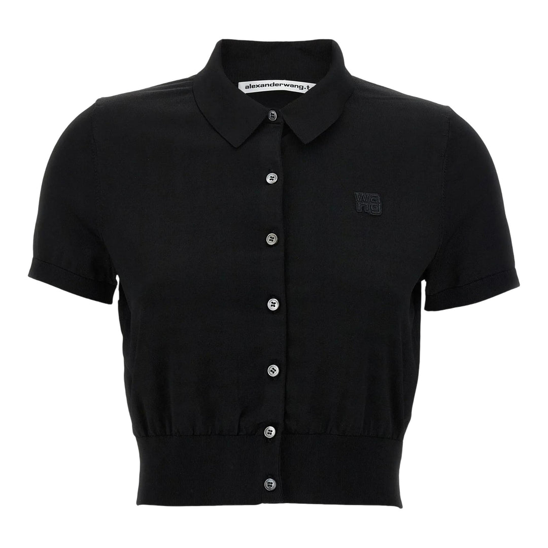 Club21 - Alexander Wang - Short Sleeve Polo Cardigan - CARDIGANS - Black
