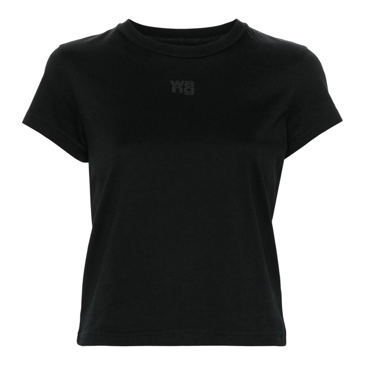 Club21 - Alexander Wang - Shrunken Cotton Tee With Logo - TEES - Black