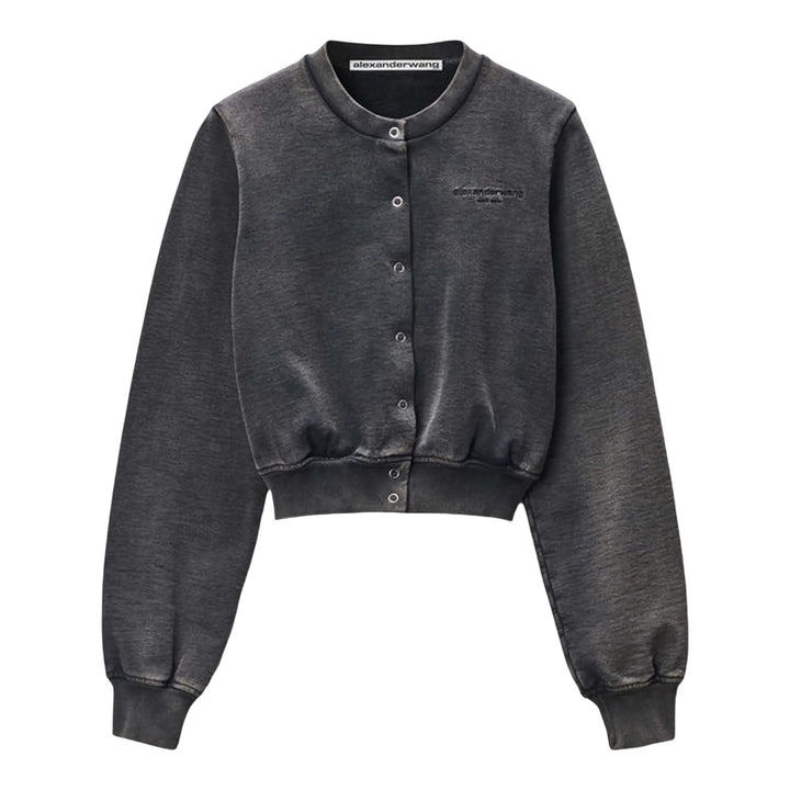 Club21 - Alexander Wang - Shrunken Snap Cardigan Crewneck - CARDIGANS - Black