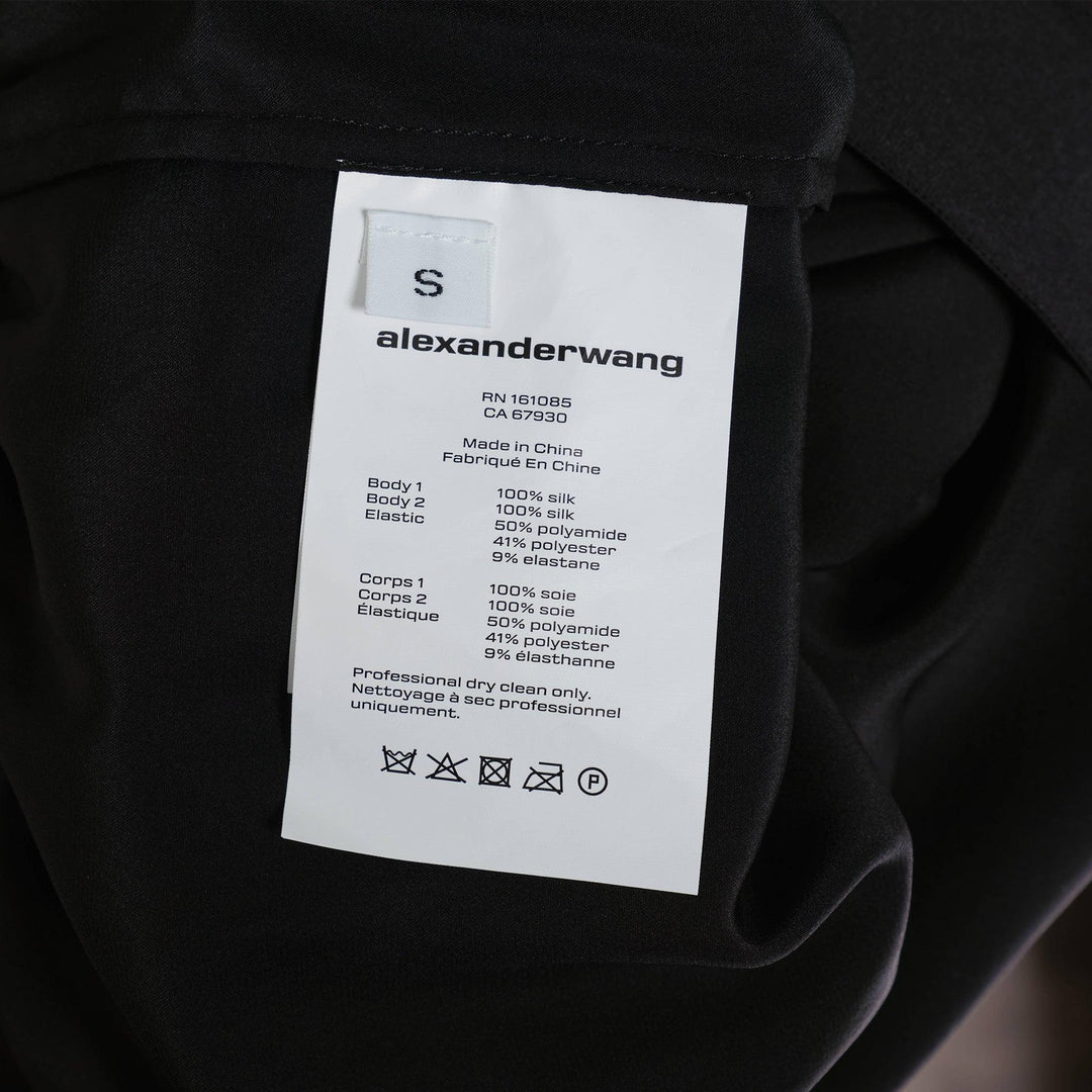 Club21 - Alexander Wang - Silk Charmeuse Pre-Styled Boxer Pants - PANTS - Black