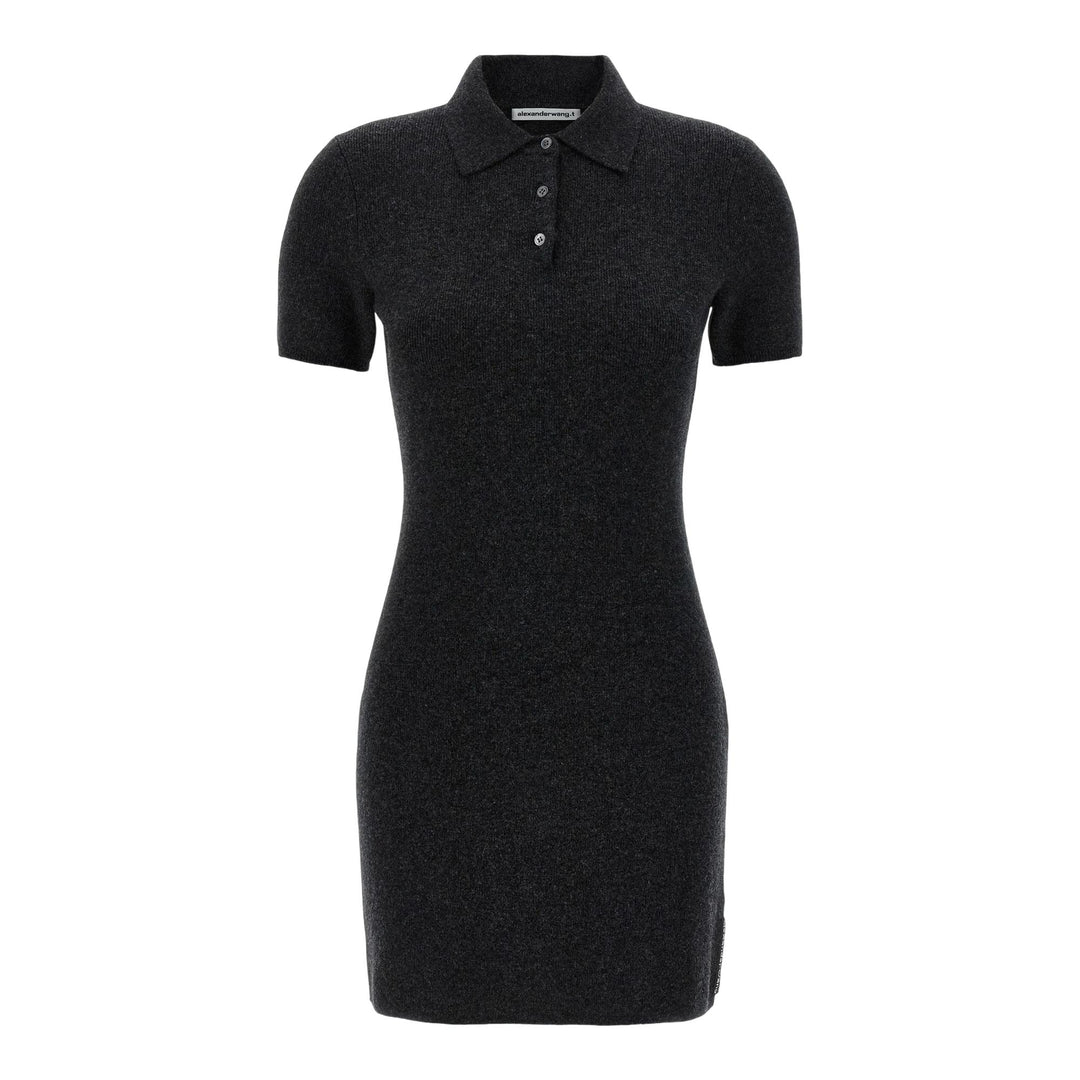 Club21 - Alexander Wang - Wool-Blend Short Sleeve Polo Dress - DRESSES - Grey