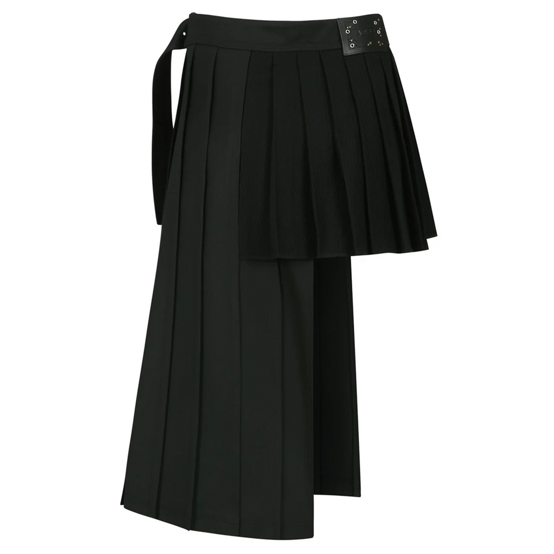 Double Pleated Wrap Skirt