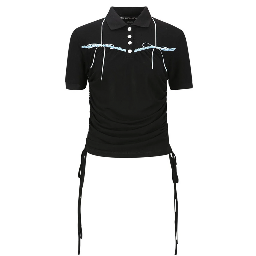 Halter String Pique Polo Shirt