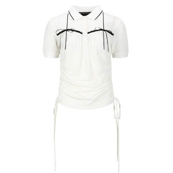 Halter String Pique Polo Shirt