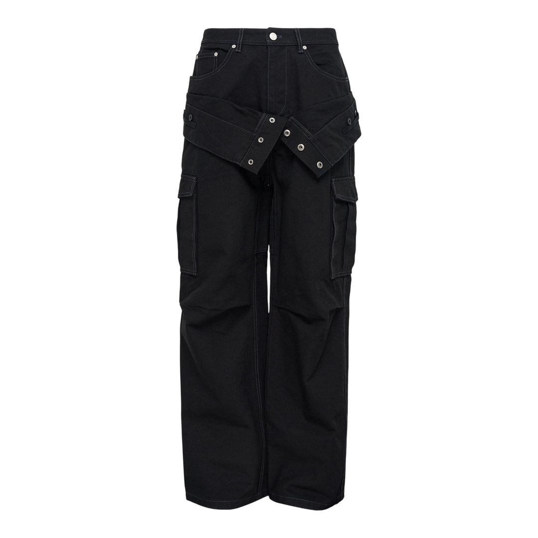 Club21 - Andersson Bell - Unisex Double Waist Work Wide Jeans - JEANS - Black