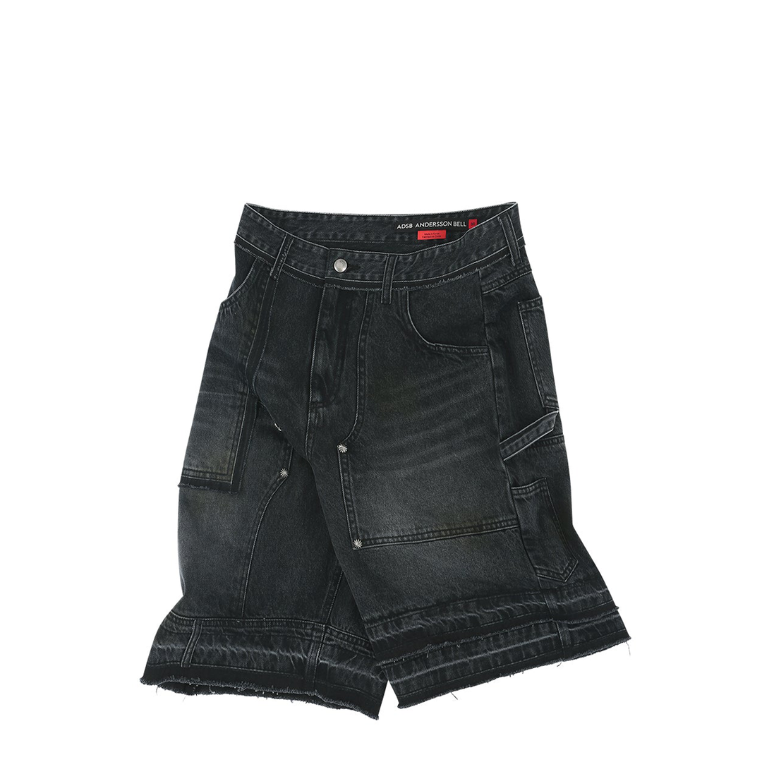 Unisex Patchwork Denim Shorts