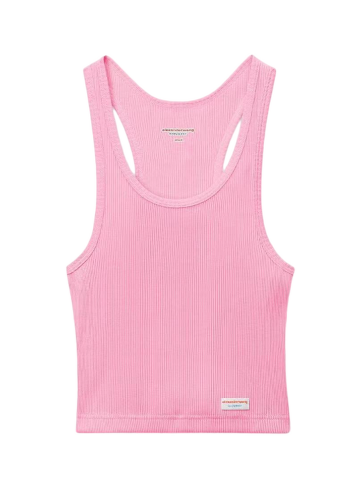 BODYWEARBYALEXANDERWANG_CroppedRacerbackTankInRibbedCottonJersey-Pink