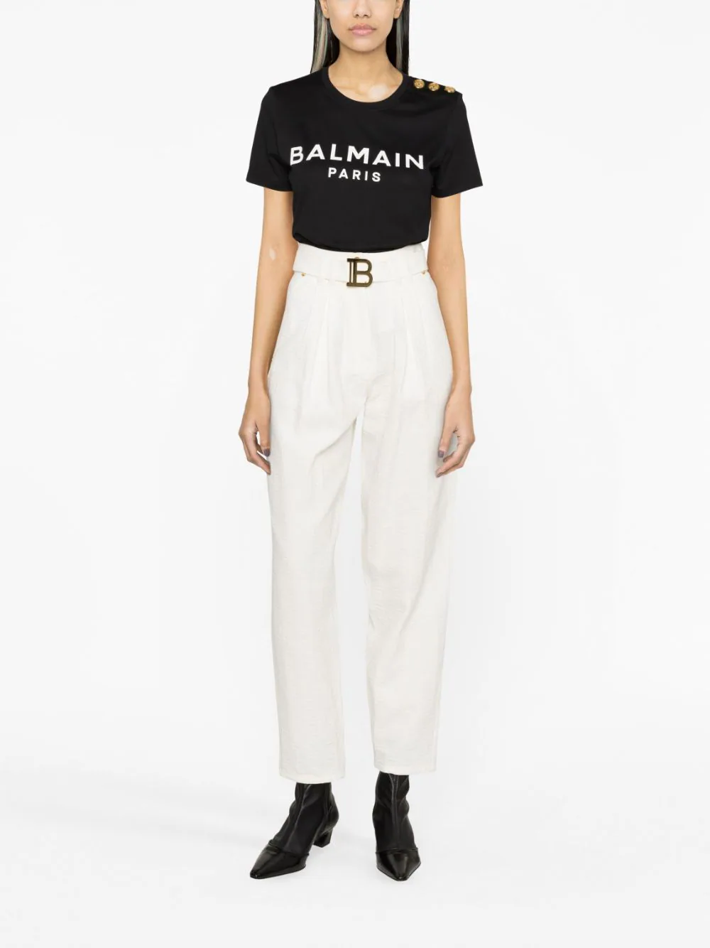 Balmain-3-Button-Printed-Balmain-T-Shirt-Black-2