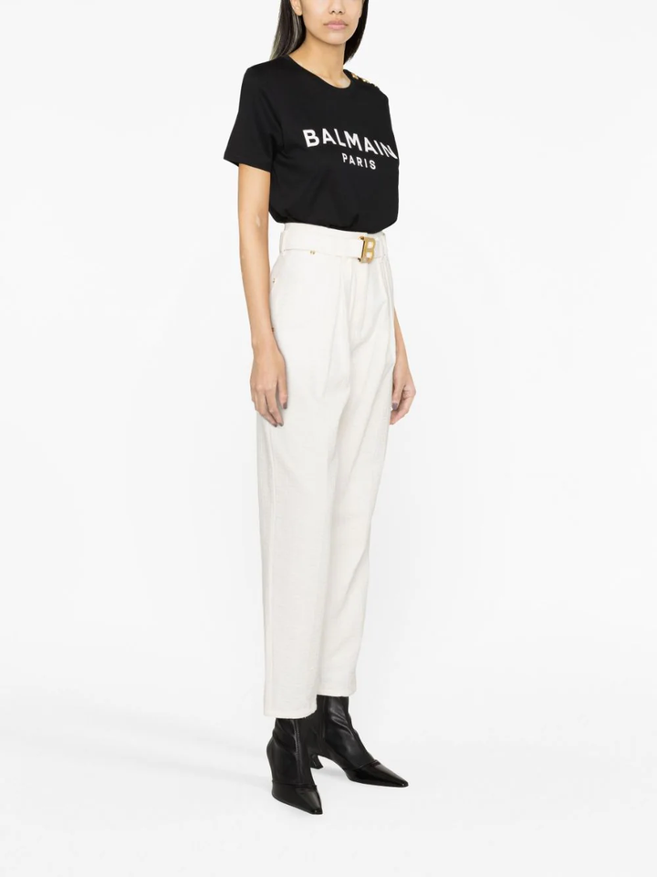 Balmain-3-Button-Printed-Balmain-T-Shirt-Black-4