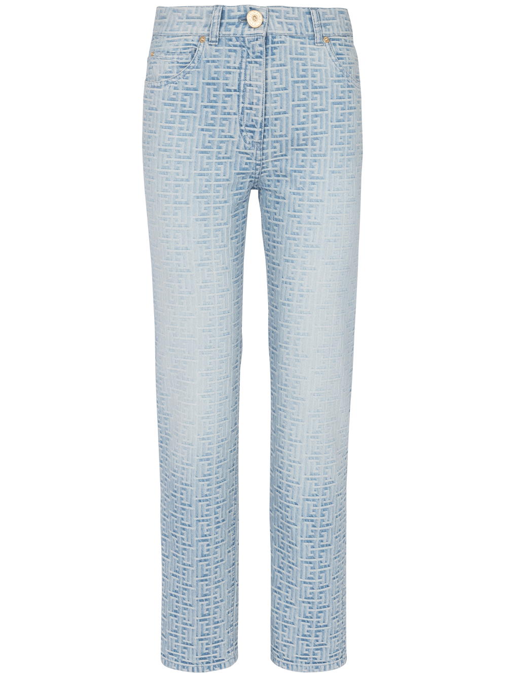 Balmain-All-Over-Monogram-Denim-Straigt-Jeans-Denim-1