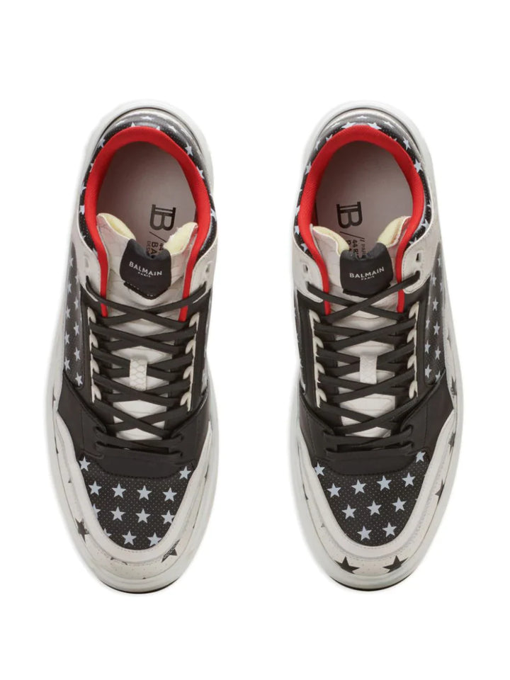 Balmain-B-Court-Mid-Top-Calfskin-Star-Sneakers-Black-4