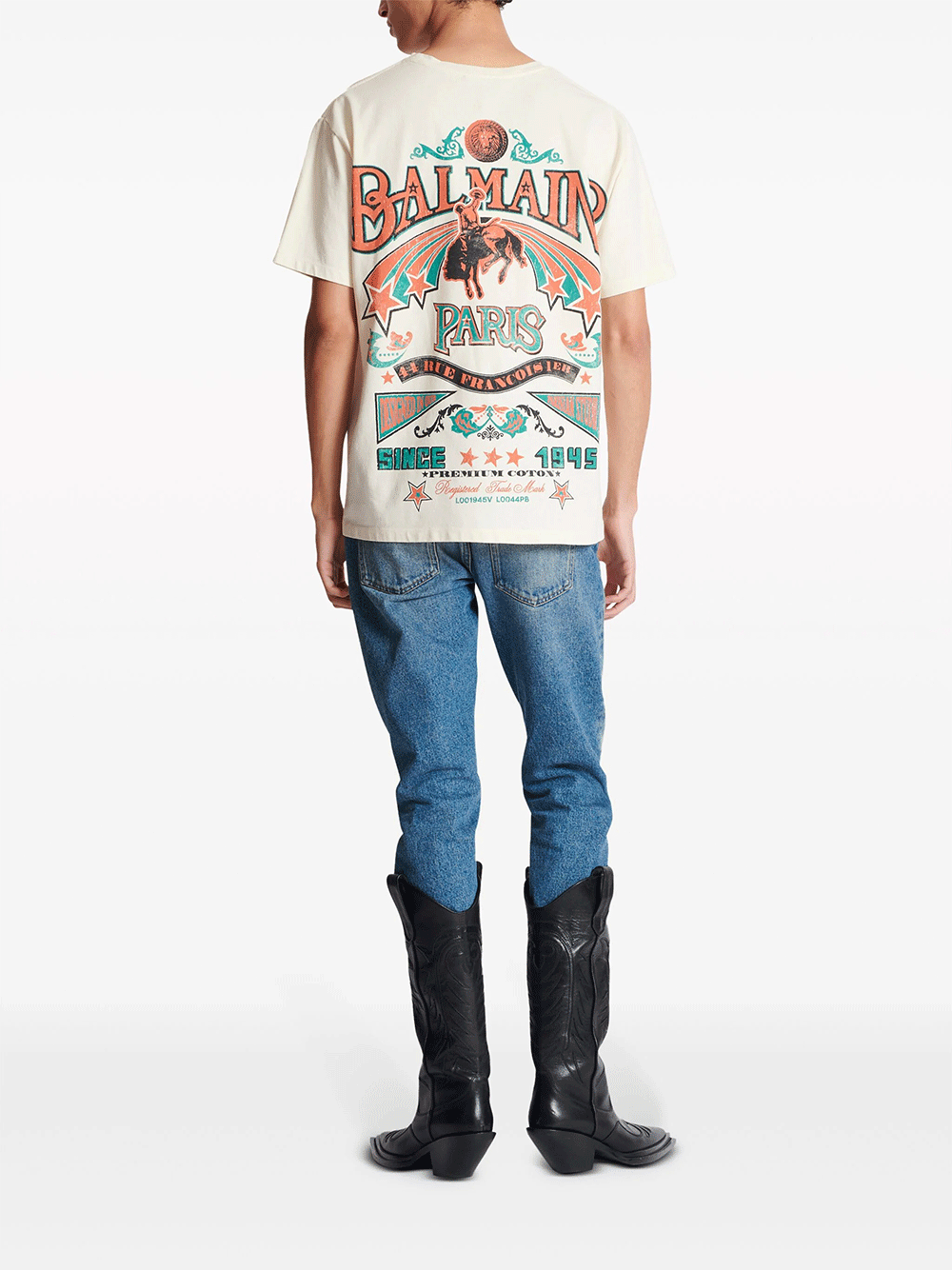 Balmain-Balmain-Back-Western-Print-T-Shirt-White-4