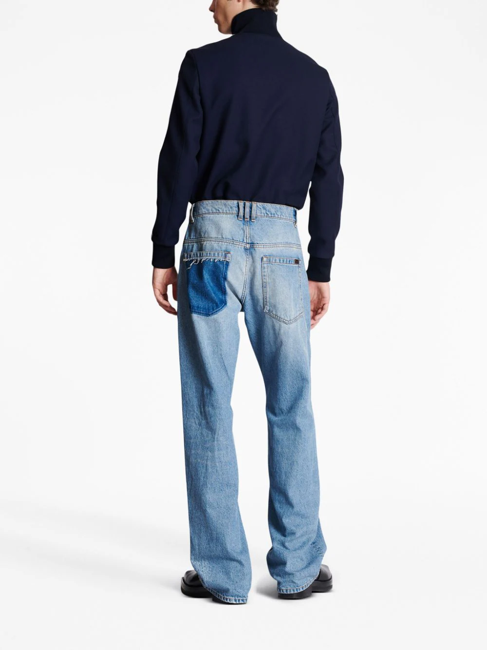 Balmain-Contrasted-Pocket-Loose-Denim-Jeans-Indigo-4