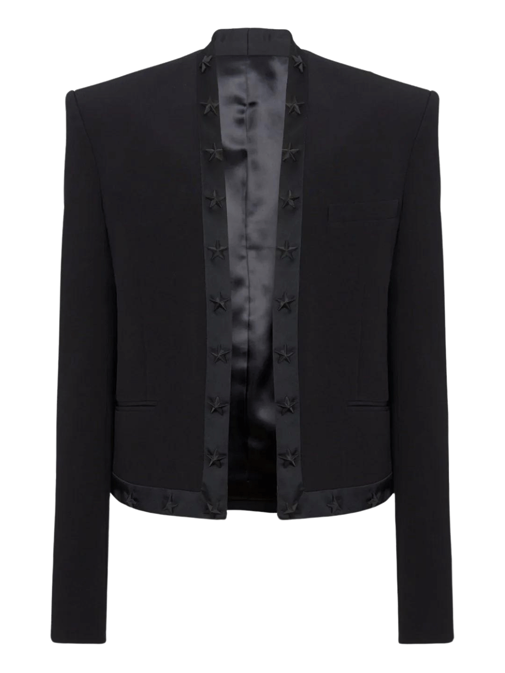 Balmain-Crepe-Spencer-Jacket-With-Star-Black-1