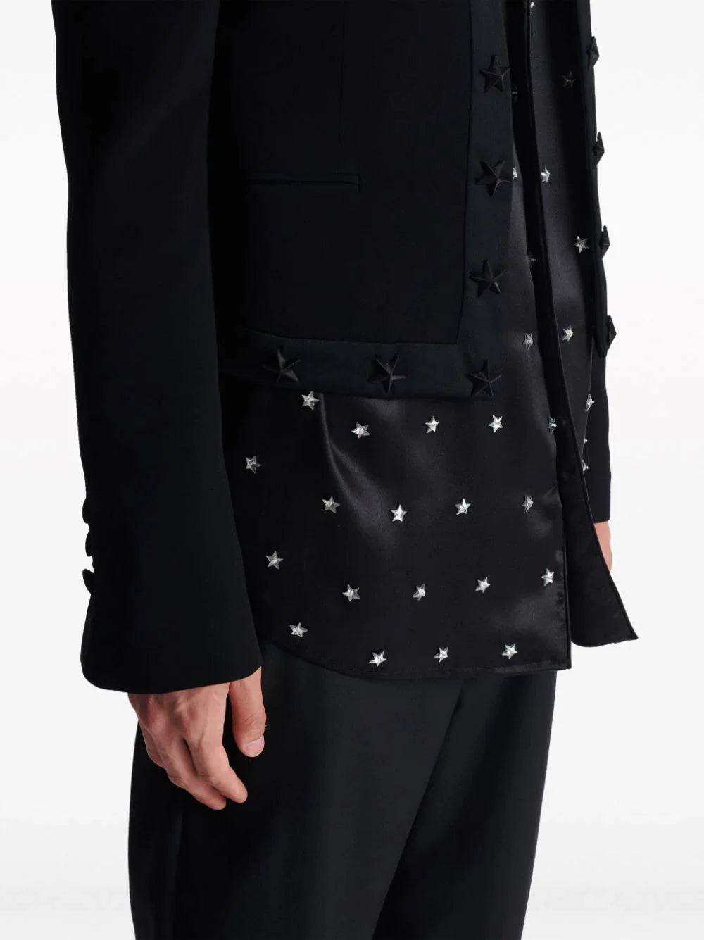 Balmain-Crepe-Spencer-Jacket-With-Star-Black-7