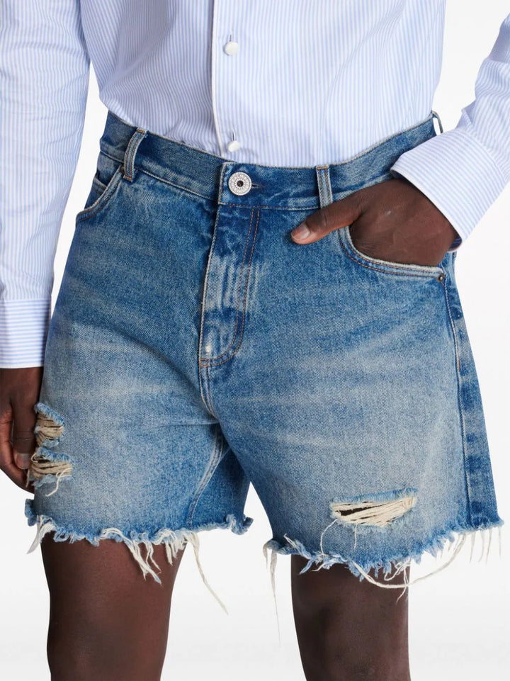 Balmain-Destroy-Denim-Shorts-Denim-5