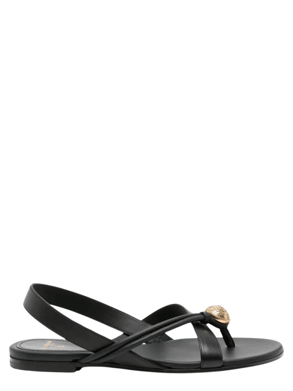 Balmain-Flat-Sandal-Alma-Calfskin-Black-1