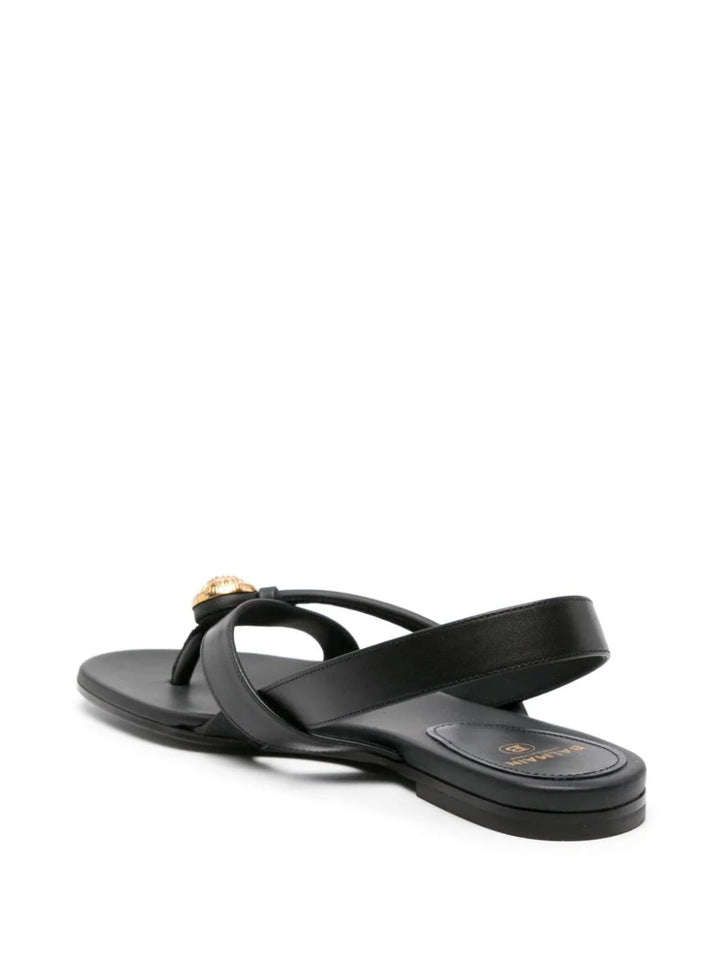 Balmain-Flat-Sandal-Alma-Calfskin-Black-3