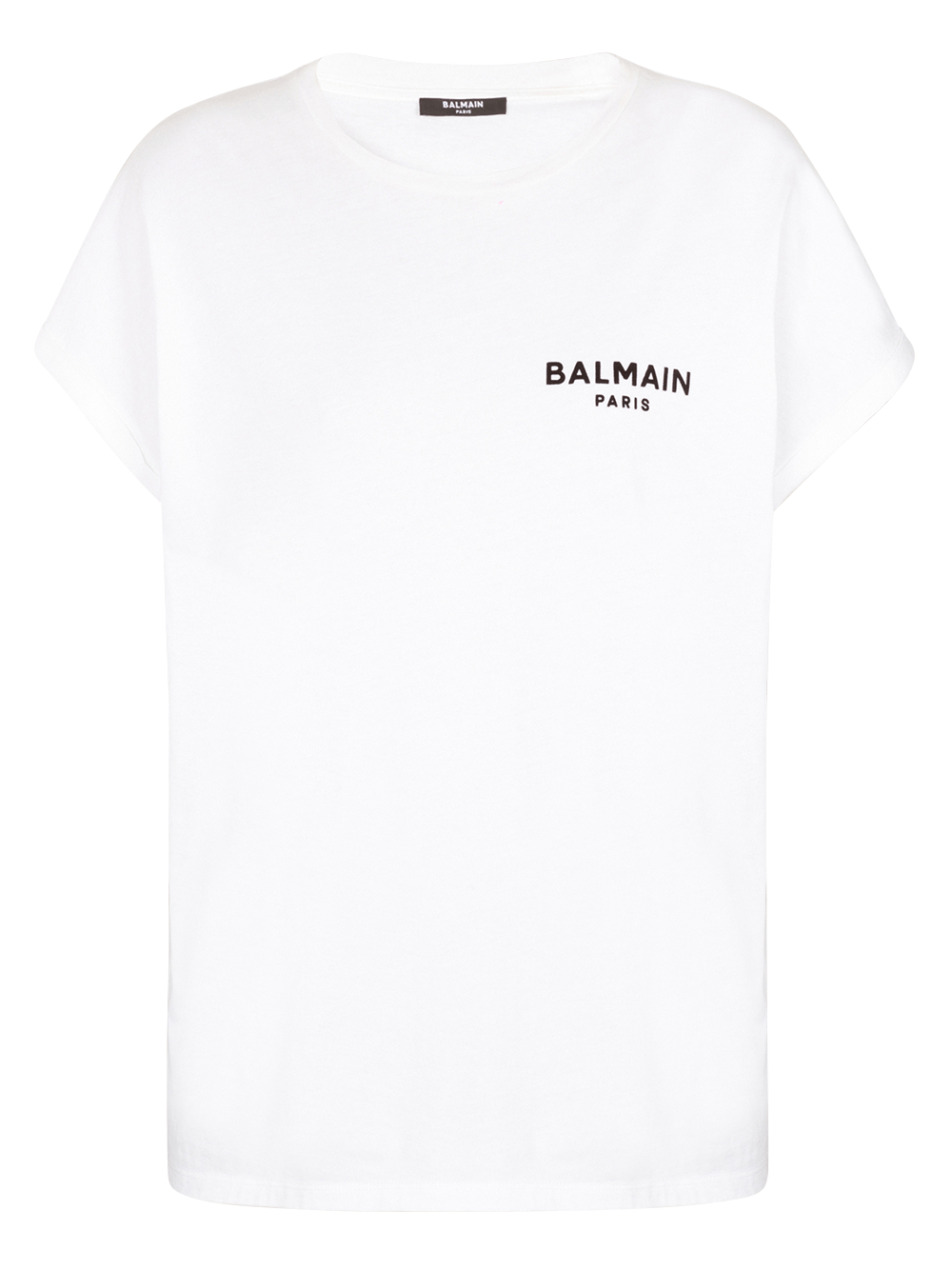 Balmain-Flock-Detail-T-Shirt-White-1