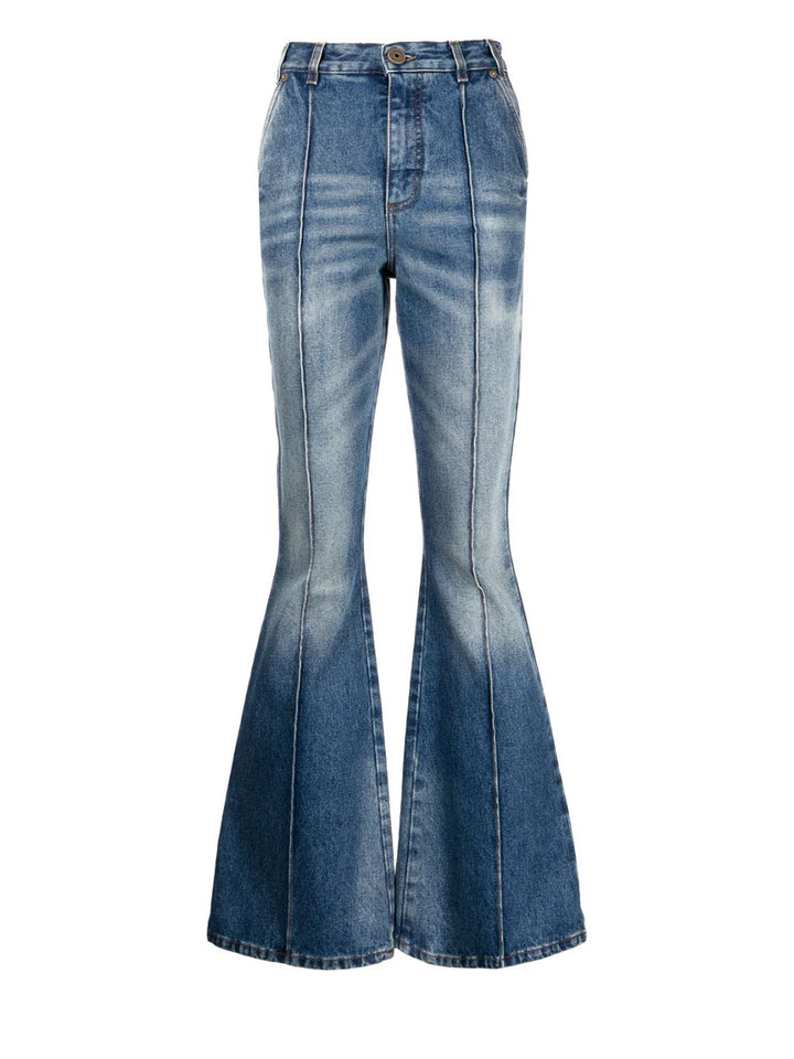        Balmain-Medium-Blue-Denim-Flare-Pants-Indigo-1