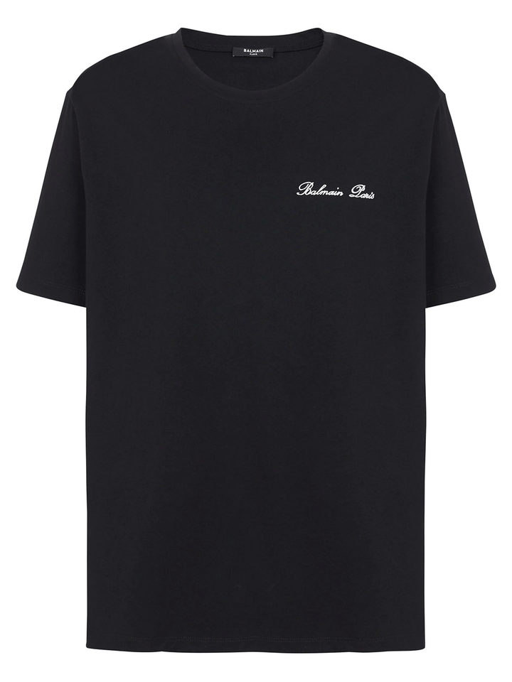 Balmain-Signature-Embroidery-Tee-Black-1