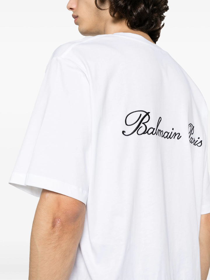 Balmain-Signature-Embroidery-Tee-White-5