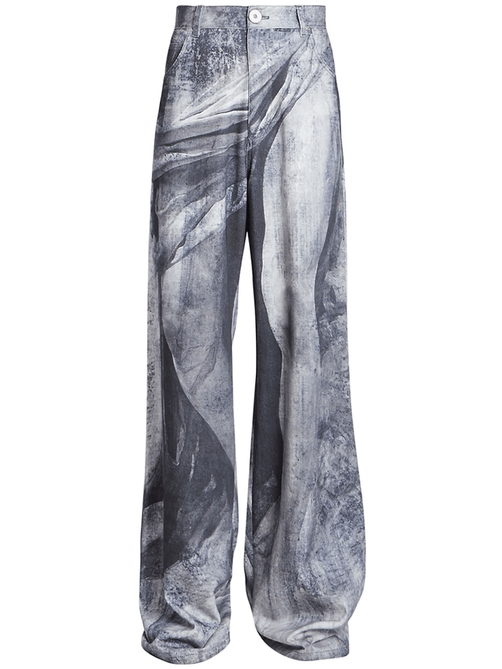 Balmain-Statue-Printed-Loose-Denim-Pants-Denim-1