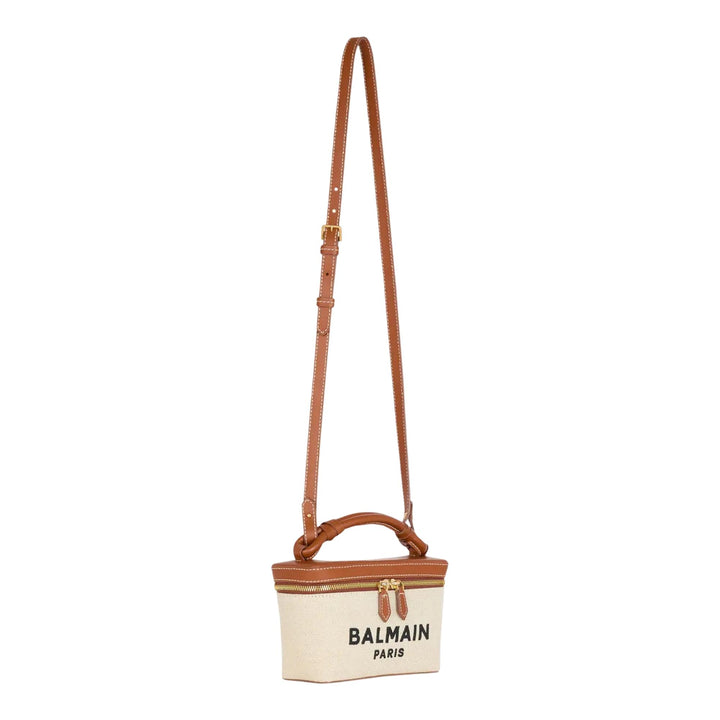 Club21 - Balmain - B Army Vanity Case Canvas Logo Bag - HANDBAGS - Brown