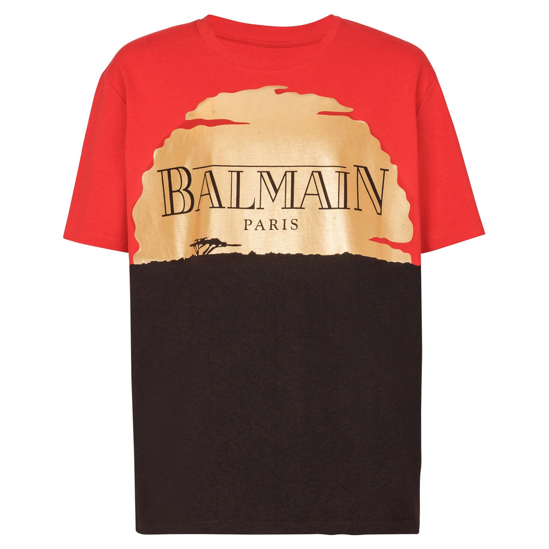 Disney X Balmain: The Lion King Relaxed T-Shirt With Sunset Print