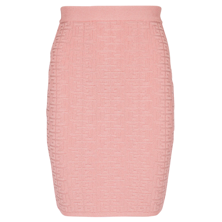 Glittered Monogram Knit Knee Skirt