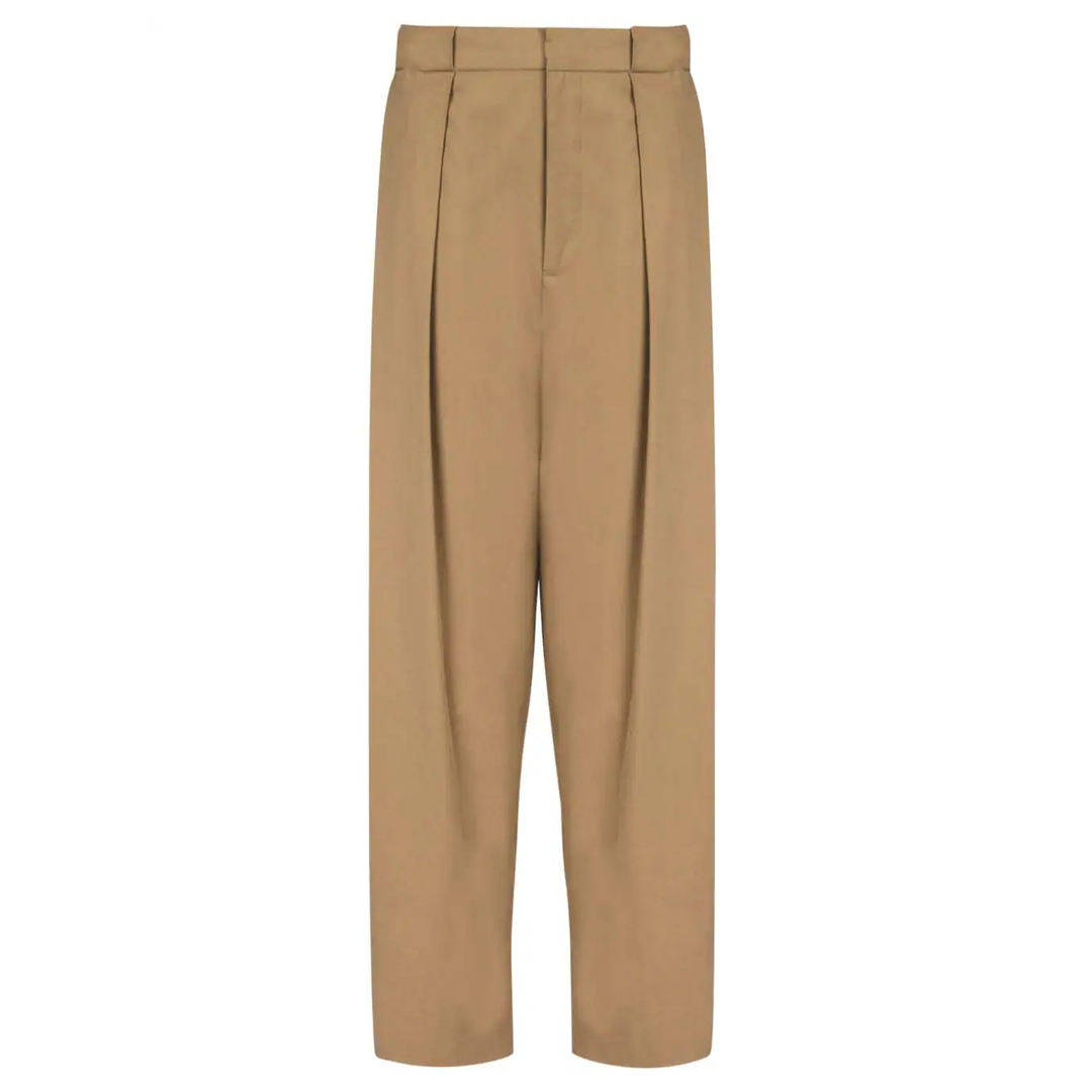 Balmain_Pleated_Loose_Cotton_Pants_Beige