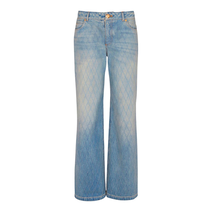 Club21 - Balmain - Quilted Straight Light Jeans - JEANS - Denim
