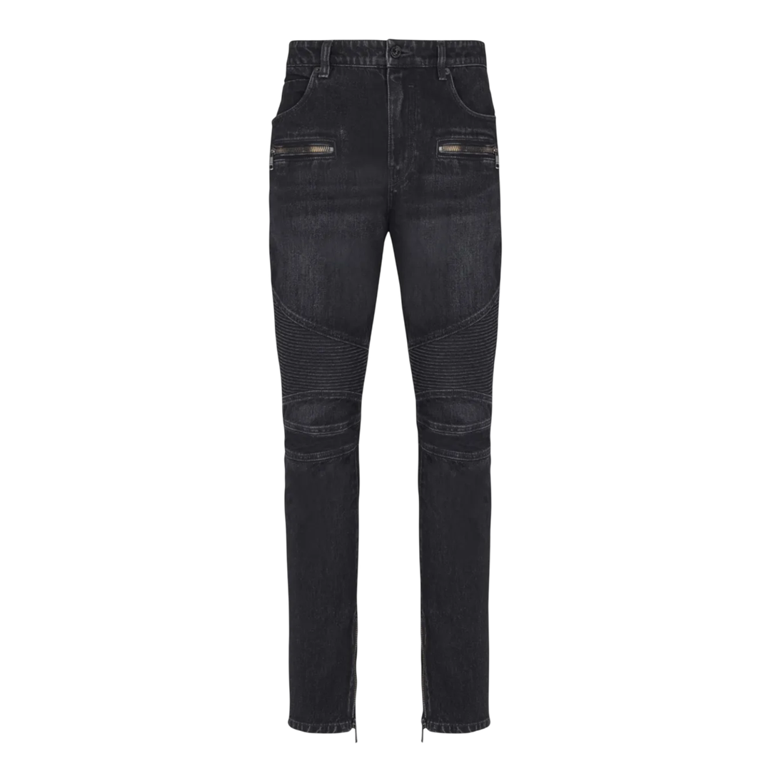 Regular Biker Denim Pants