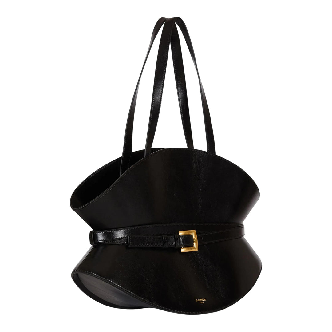 Club21 - Balmain - Shuffle Medium Calfskin Bag - HANDBAGS - Black
