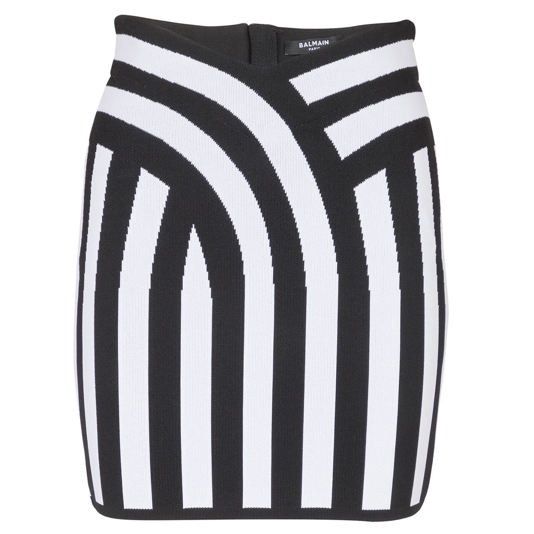 V-Shape Stripe Short Skirt