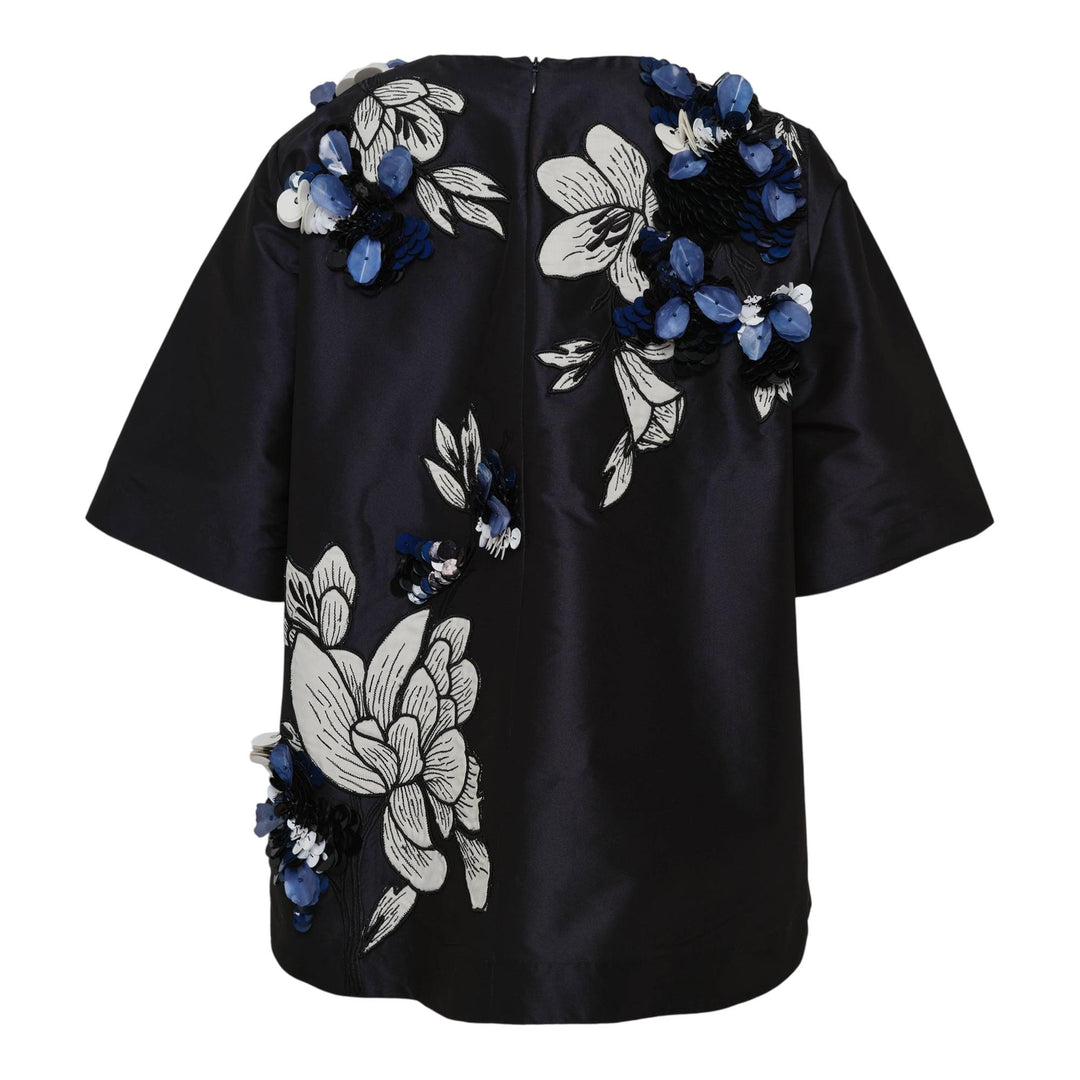 Club21 - Biyan - Embellished Taffeta Top - WOVEN TOPS - Navy