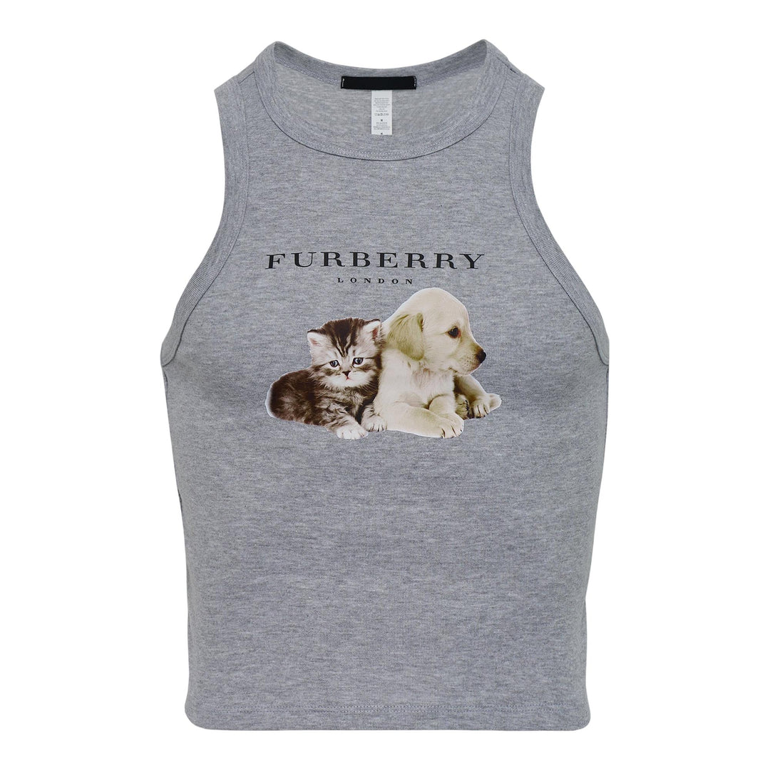 Club21 - Black Score - Womens Cropped Tank - TANK TOPS - Grey