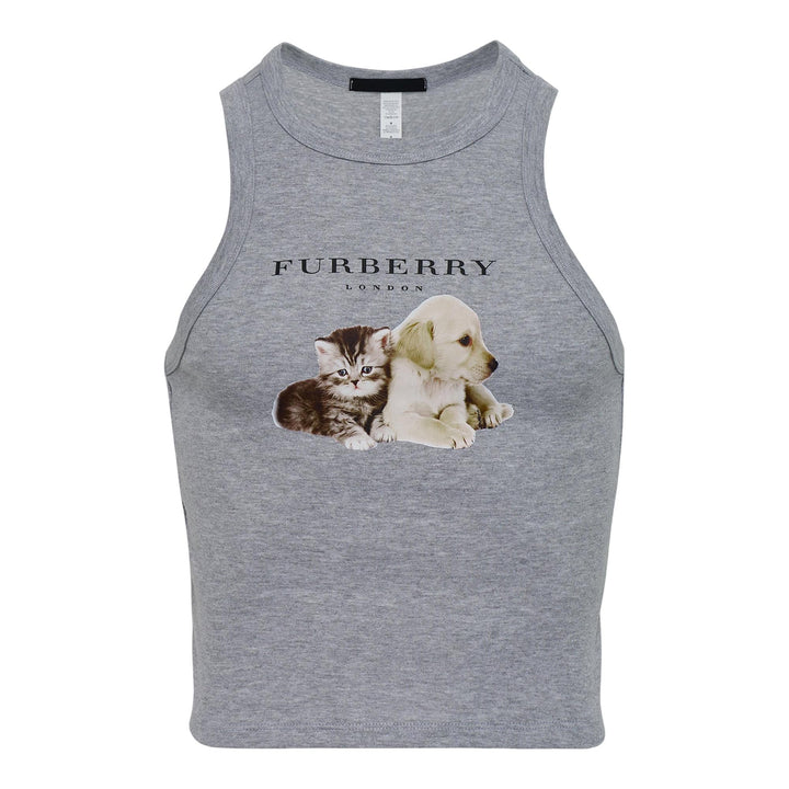 Club21 - Black Score - Womens Cropped Tank - TANK TOPS - Grey