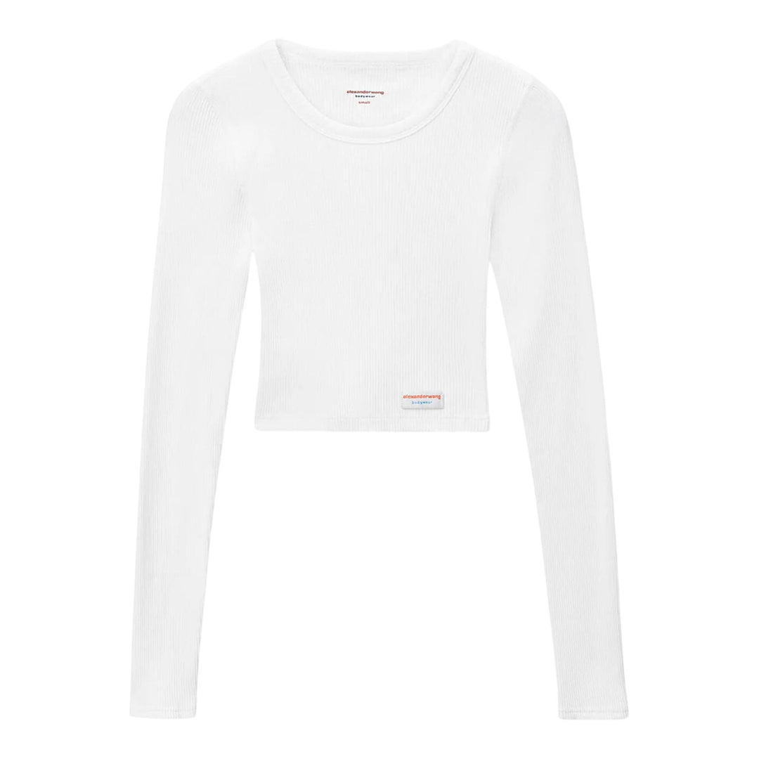 Club21 - Bodywear by Alexander Wang - Crew Neck Long Sleeve Top - UNDERSHIRTS - White