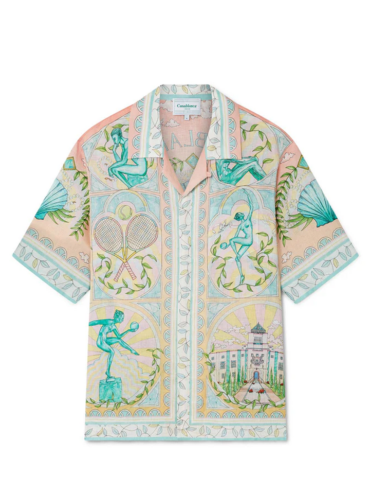 CASABLANCA_Cuban_Collar_Short_Sleeve_Shirt_Multi