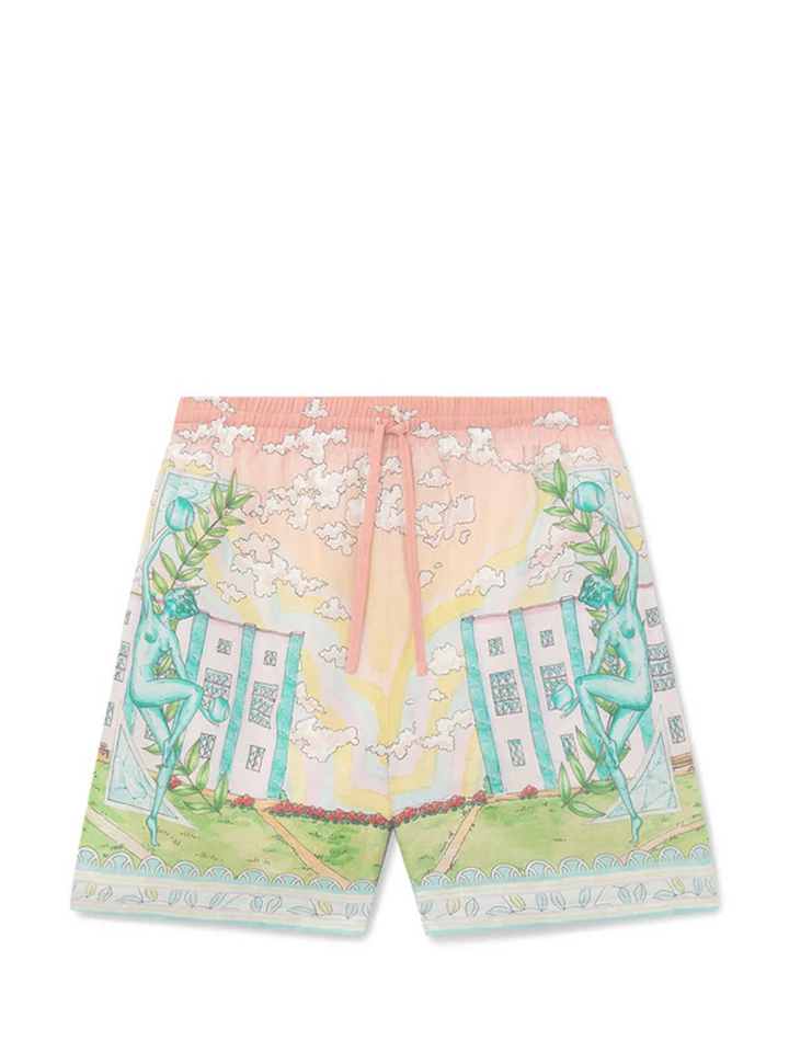 CASABLANCA_Linen_Shorts_With_Drawstrings_Multi