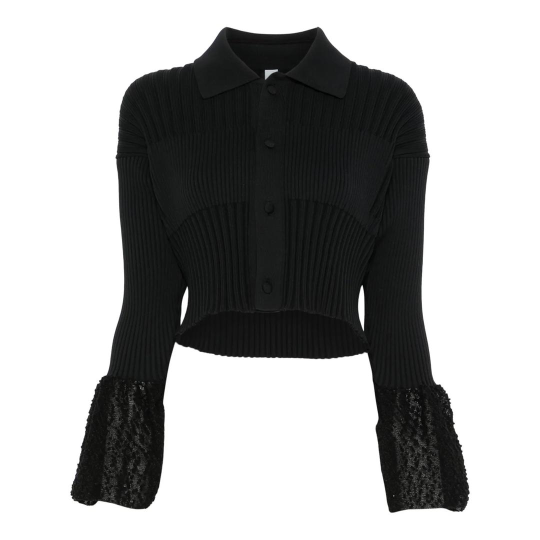 Fluted Ornament Cropped Shirt