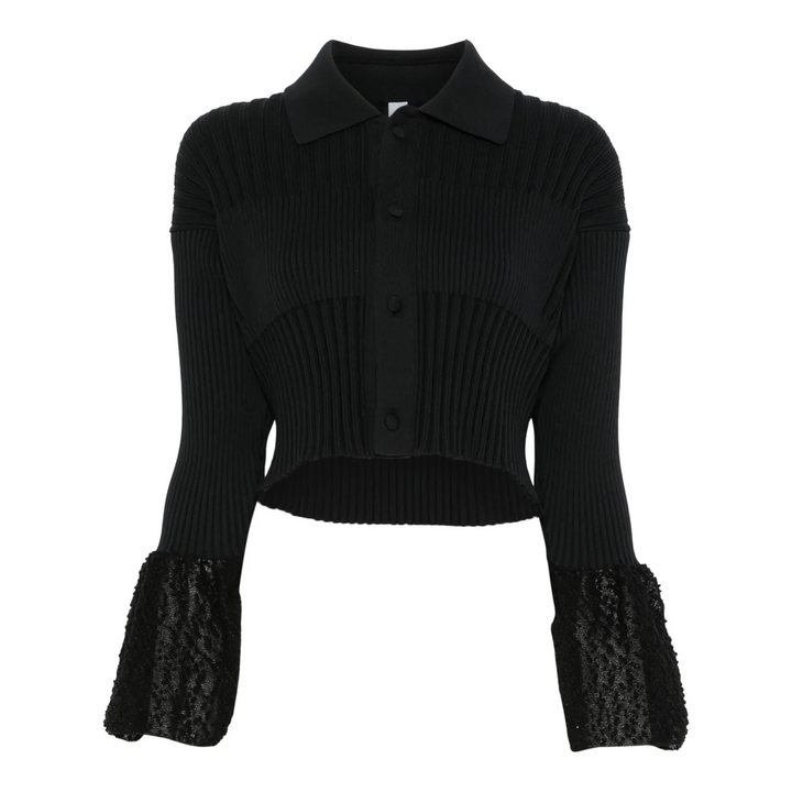 Fluted Ornament Cropped Shirt