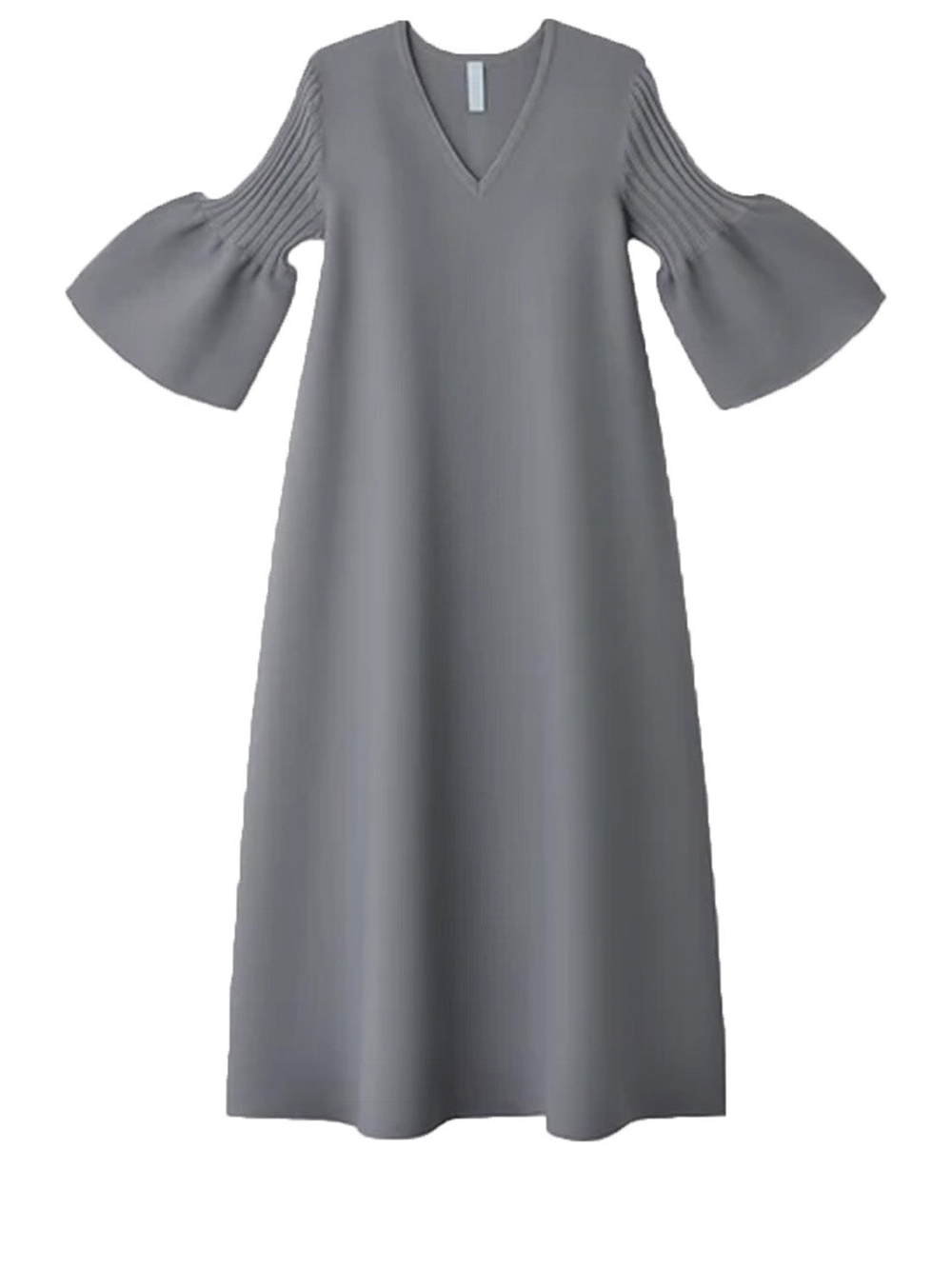 陶器短喇叭袖喇叭連衣裙